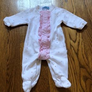 Pink ruffle onsie with honey bees